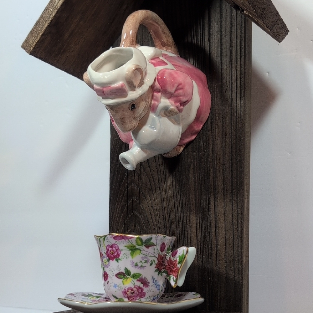 Rustic Wooden Handmade Bird Feeder Garden Tea Party - Picture 3 of 16
